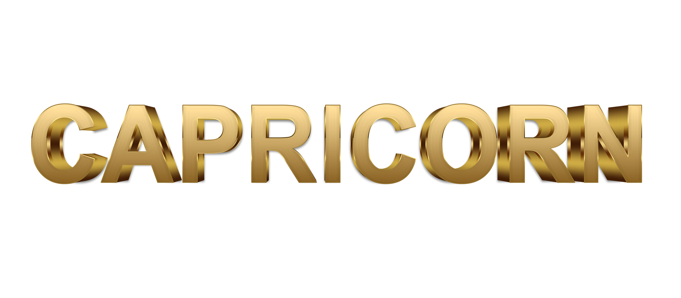 Capricorn word png, Capricorn png, word Capricorn gold text typography PNG images free